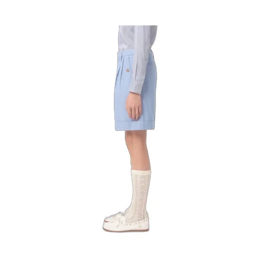 Cuffed Denim Bermuda Shorts
