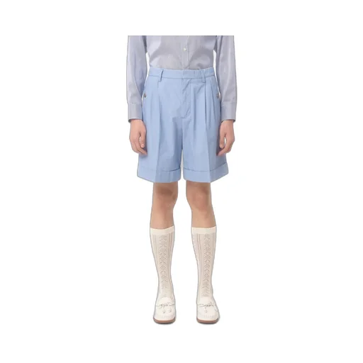 Cuffed Denim Bermuda Shorts