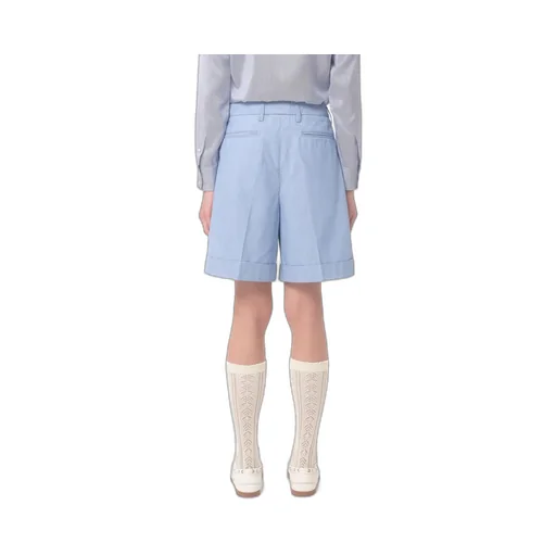 Cuffed Denim Bermuda Shorts