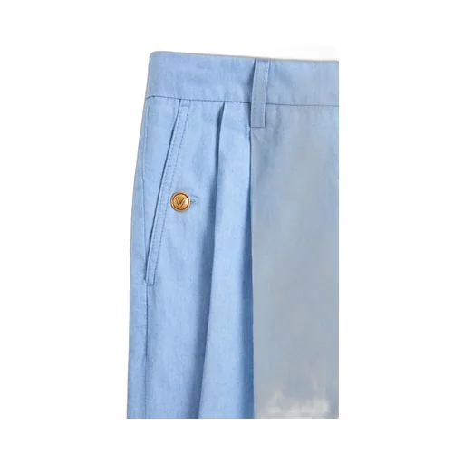Cuffed Denim Bermuda Shorts