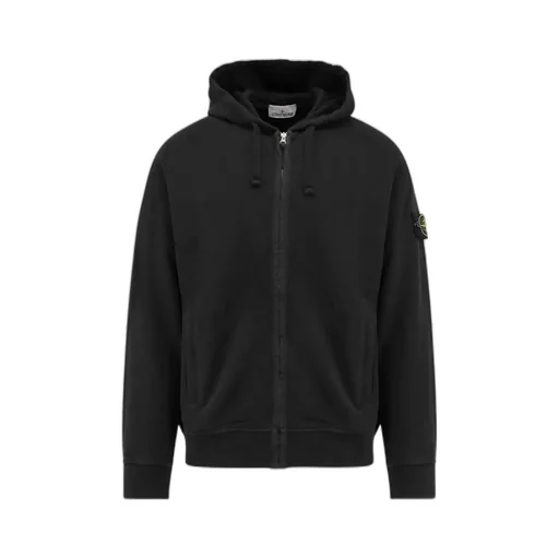 Stone Island Logo Patch Zip-Up Hoodie