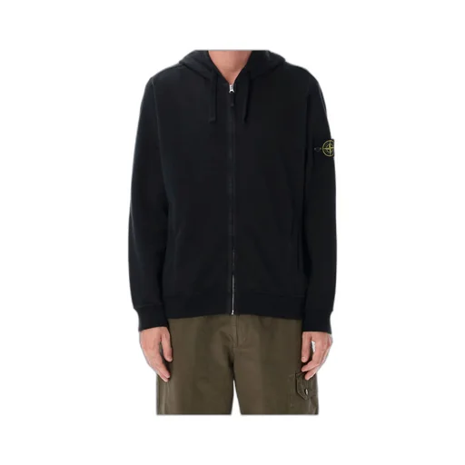 Stone Island Logo Patch Zip-Up Hoodie