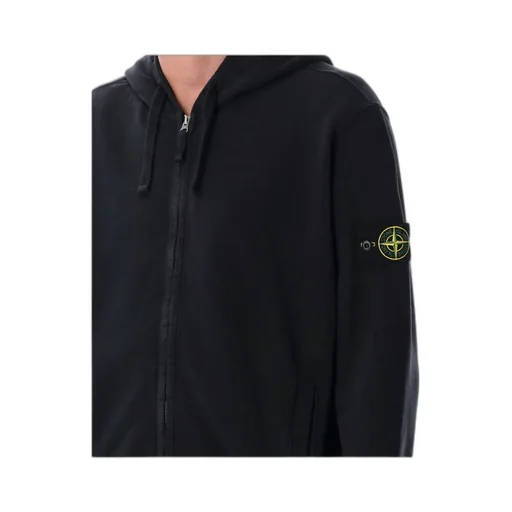Stone Island Logo Patch Zip-Up Hoodie