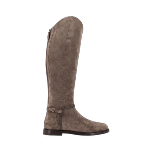 Suede Buckled Boots