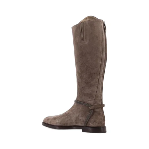 Suede Buckled Boots