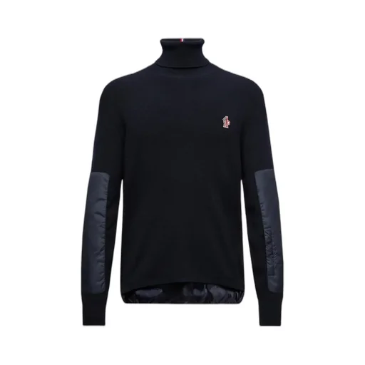 Moncler Grenoble Logo Embroidered Polo Neck Jumper