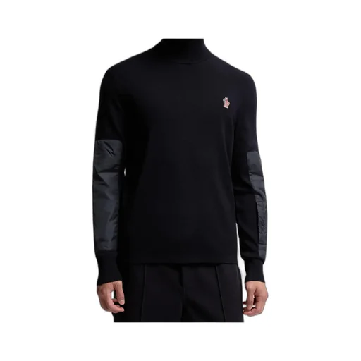 Moncler Grenoble Logo Embroidered Polo Neck Jumper