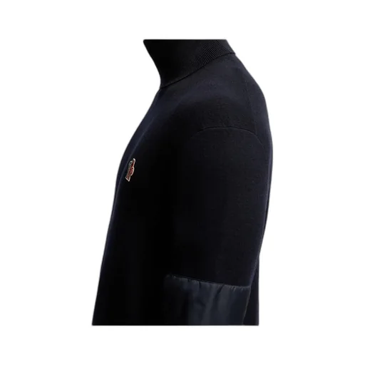 Moncler Grenoble Logo Embroidered Polo Neck Jumper