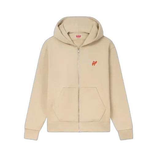 Embroidered Full-Zip Hoodie In Cotton Kenzo Elephant Logo