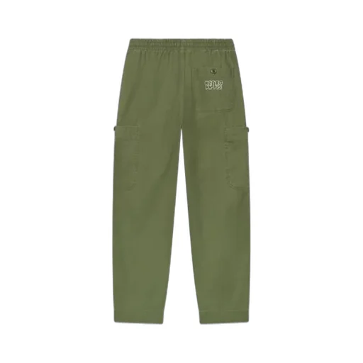 Embroidered Cargo Jogpants In Coated Cotton Kenzo Elephant Logo
