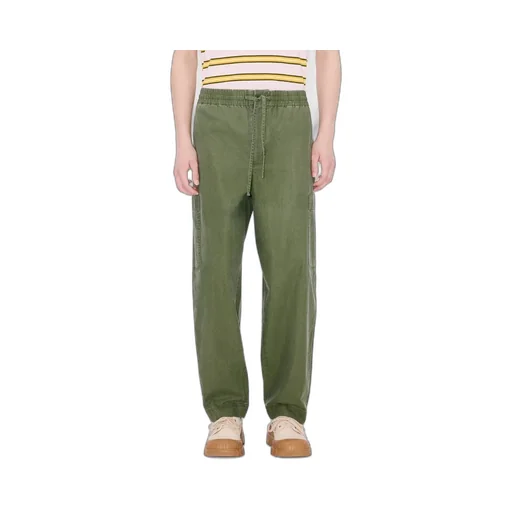 Embroidered Cargo Jogpants In Coated Cotton Kenzo Elephant Logo