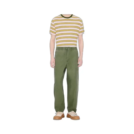 Embroidered Cargo Jogpants In Coated Cotton Kenzo Elephant Logo