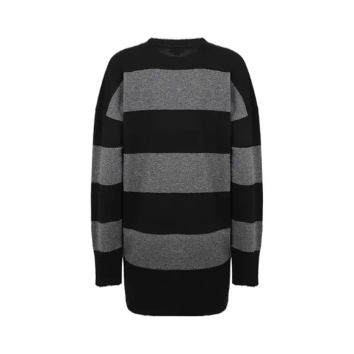 Stella Mccartney Striped Distressed Knitted Dress