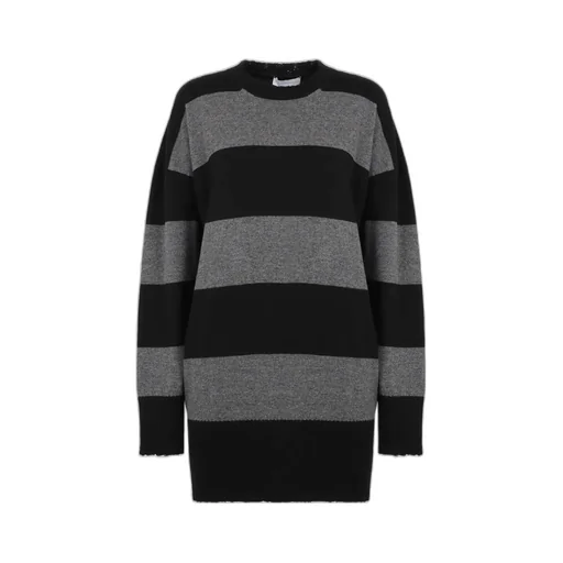 Stella Mccartney Striped Distressed Knitted Dress