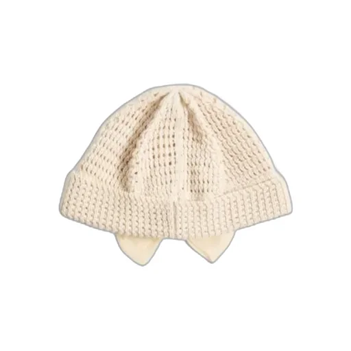 Cotton Beanie Hat With Organza Bow