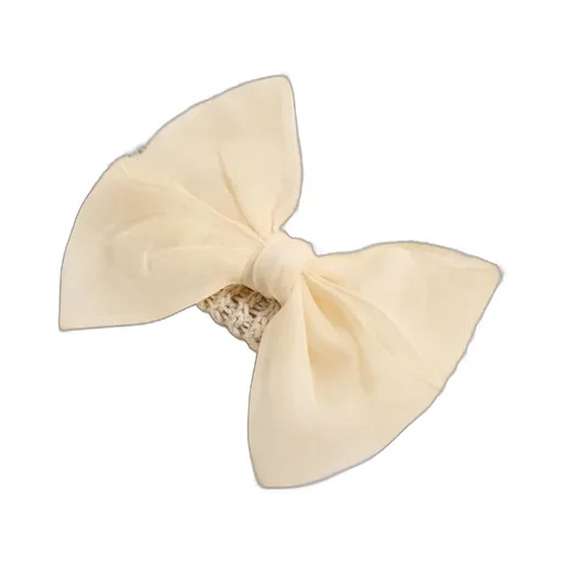 Cotton Beanie Hat With Organza Bow