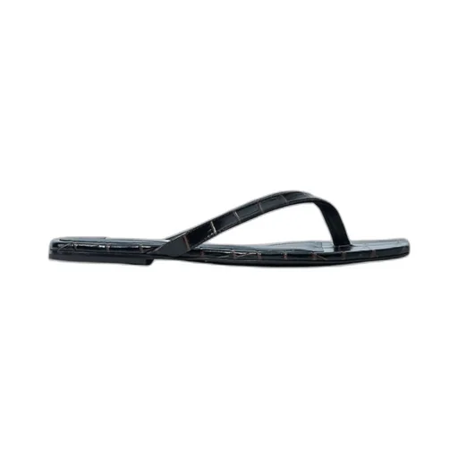 Crocodile-Embossed Flip Flops