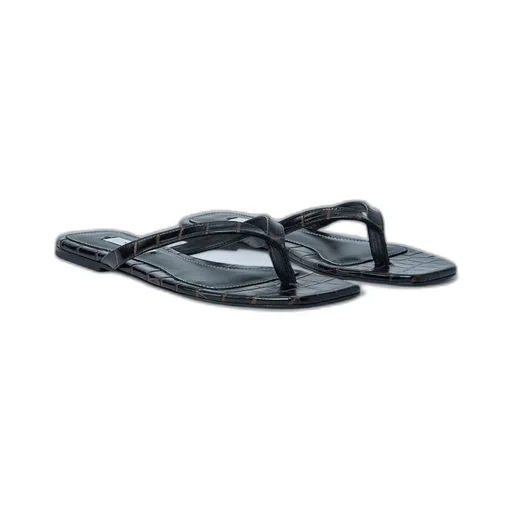Crocodile-Embossed Flip Flops