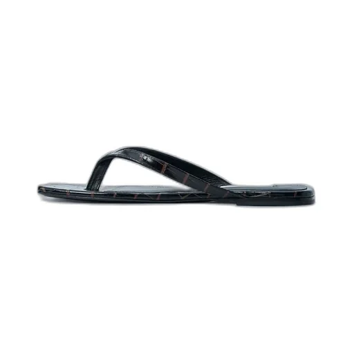 Crocodile-Embossed Flip Flops