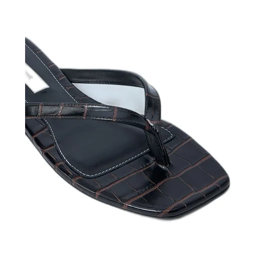 Crocodile-Embossed Flip Flops