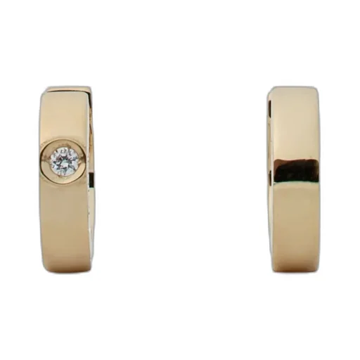 Bezel Diamond Hoops
