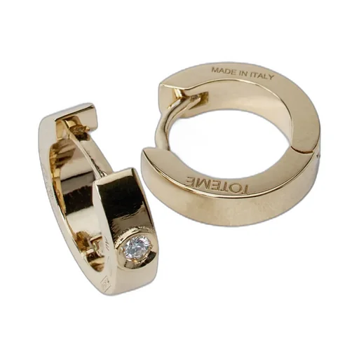 Bezel Diamond Hoops