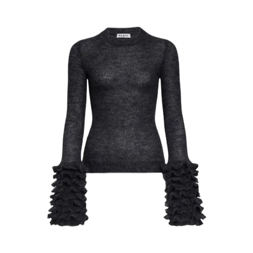 AlaÏA Ruffled Cuff Knitted Jumper