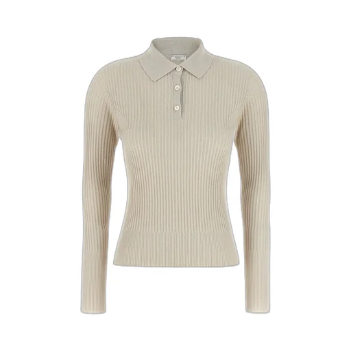 Peserico Lurex Ribbed Polo Shirt