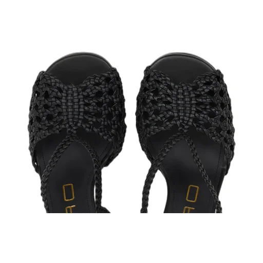 Etro Braided Ankle-Strap Heeled Sandals
