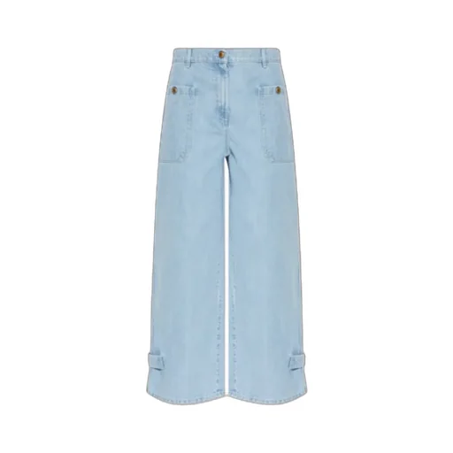 Wide-Fit Denim Jeans With Tab Detail