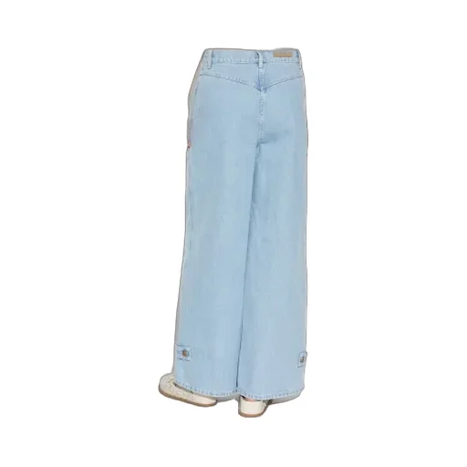 Wide-Fit Denim Jeans With Tab Detail