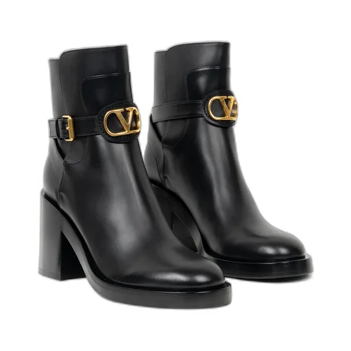 Valentino Vlogo Signature Block Heel Ankle Boots