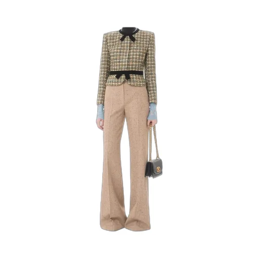 Valentino	Bow Detailed Crewneck Tweed Jacket
