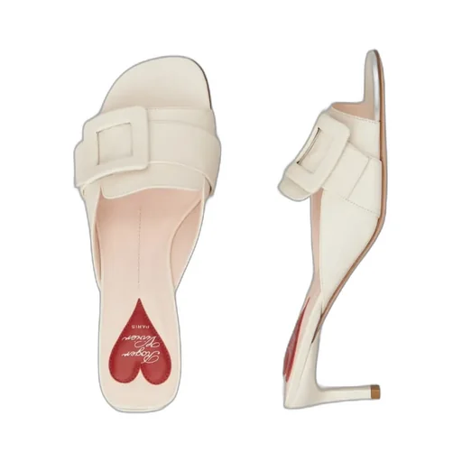 Viv' Canard Mules In Leather
