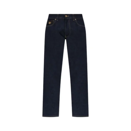 Versace Logo Patch Tapered-Leg Jeans