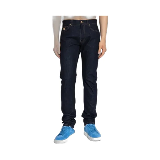 Versace Logo Patch Tapered-Leg Jeans