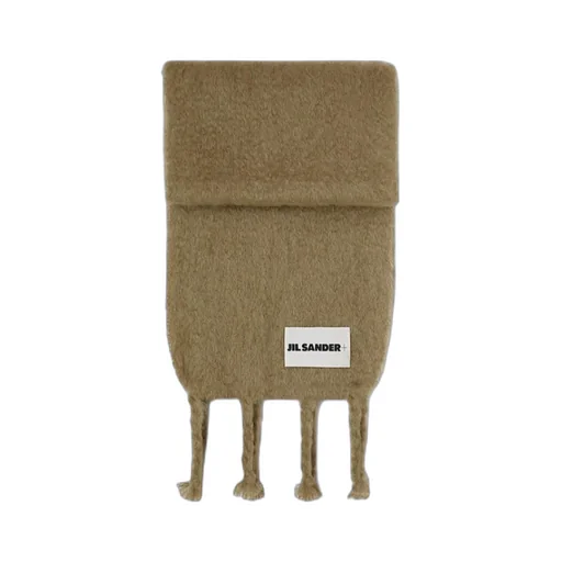Jil Sander+ Logo Patch Fringe-Detailed Scarf