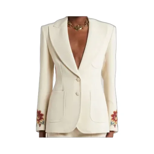 Cool Wool Jacket With Embroidery