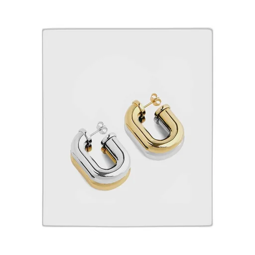 Paco Rabanne Two-Toned Hoop Earrings