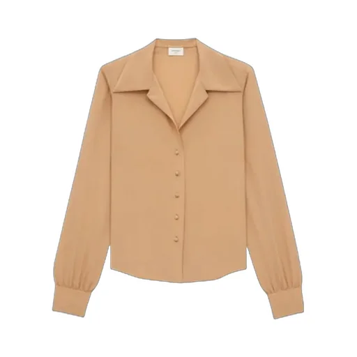 Saint Laurent Button-Up Long-Sleeved Blouse