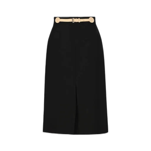 Valentino Belted Front Slit Skirt