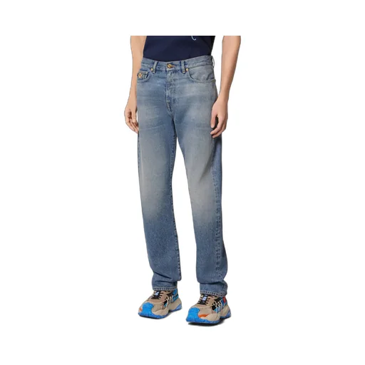 Versace Logo Patch Straight-Leg Jeans
