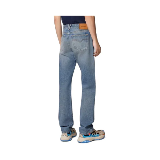 Versace Logo Patch Straight-Leg Jeans