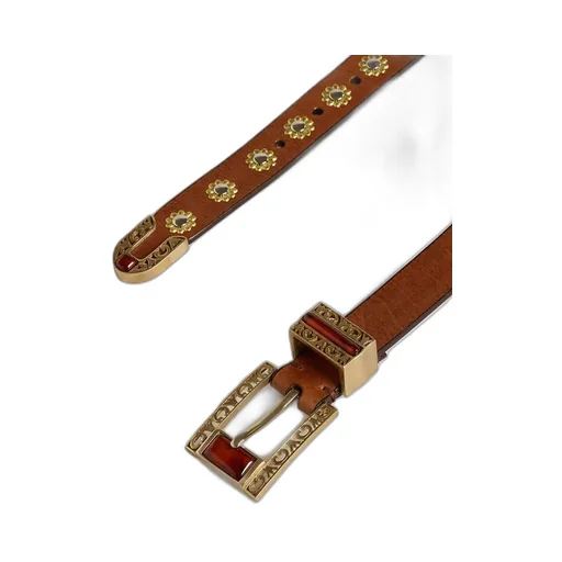 Golden Goose Deluxe Brand Floral Stud Buckle Belt