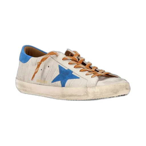 Crocodile-Effect Star Low-Top Sneakers