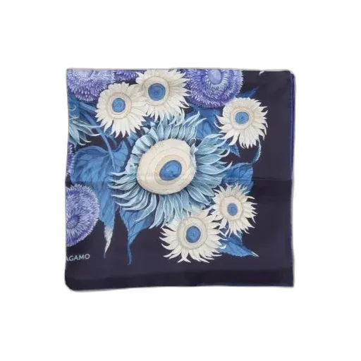 Ferragamo Sunflower Printed Finished Edge Scarf