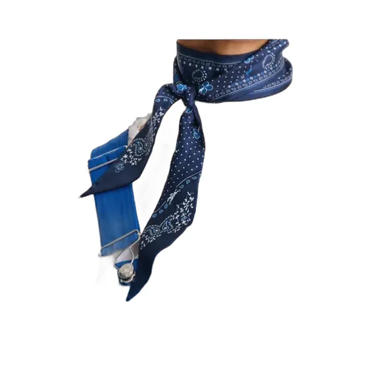 French Bandana Printed Silk Neck Scarf