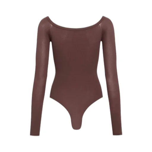 AlaÏA Second-Skin Knit Off-Shoulder Bodysuit