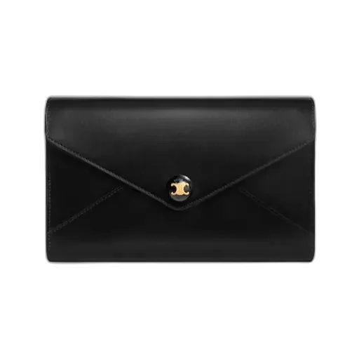 Envelope Wallet On Chain In Shiny Calfskin