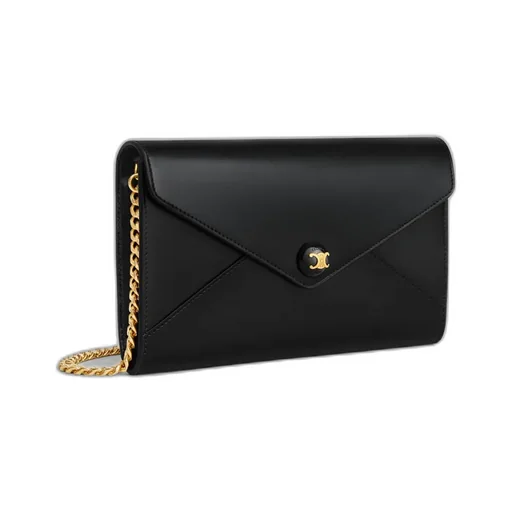 Envelope Wallet On Chain In Shiny Calfskin
